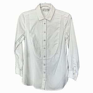 CARLISLE White Cotton Bib Front Shirt Size 8